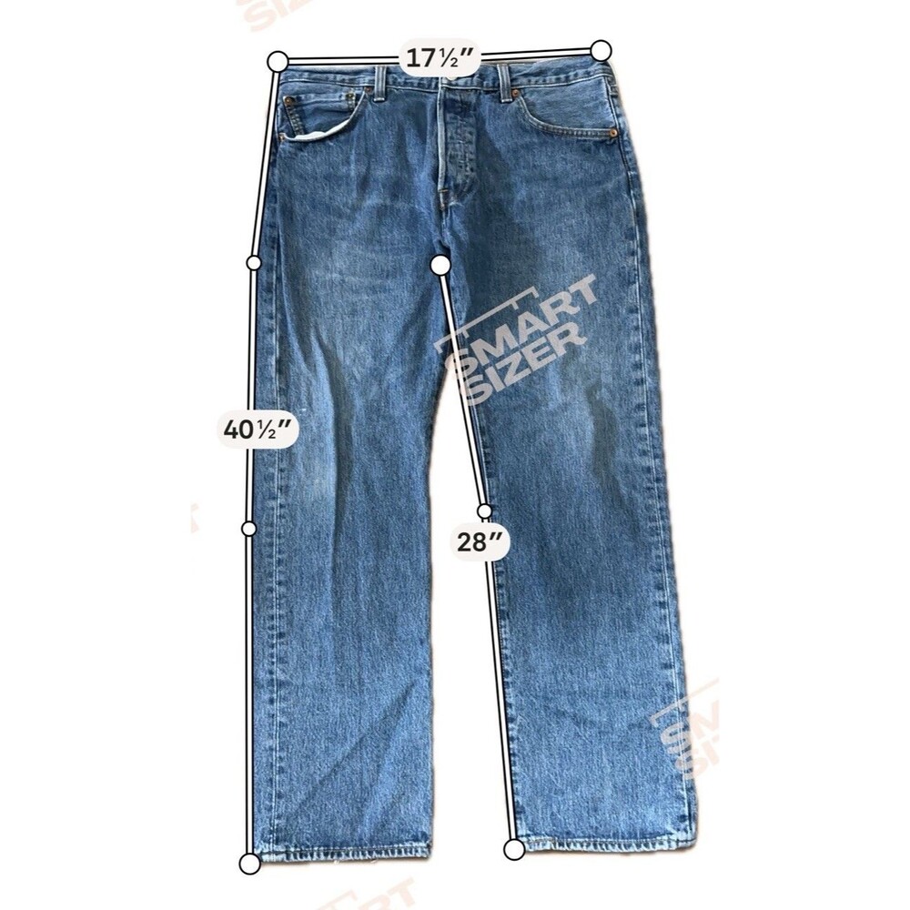 501 Original Fit Jeans Button Fly Medium Wash W34 L30 - Picture 15 of 15
